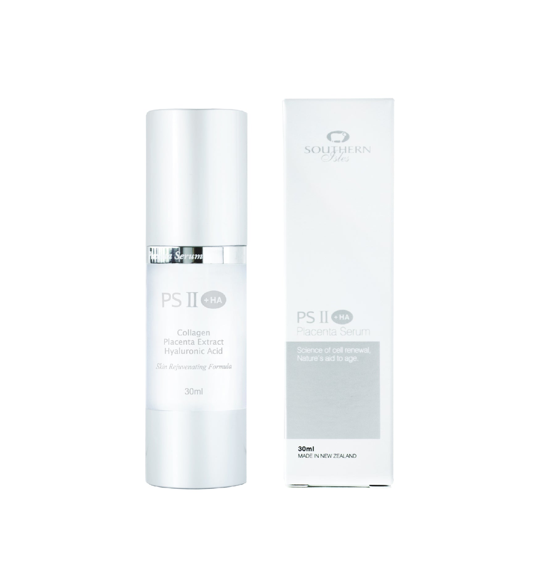 Product image of PSII +Ha Placenta Serum from KiwiCorp – anti-aging serum with hyaluronic acid and placenta extract.