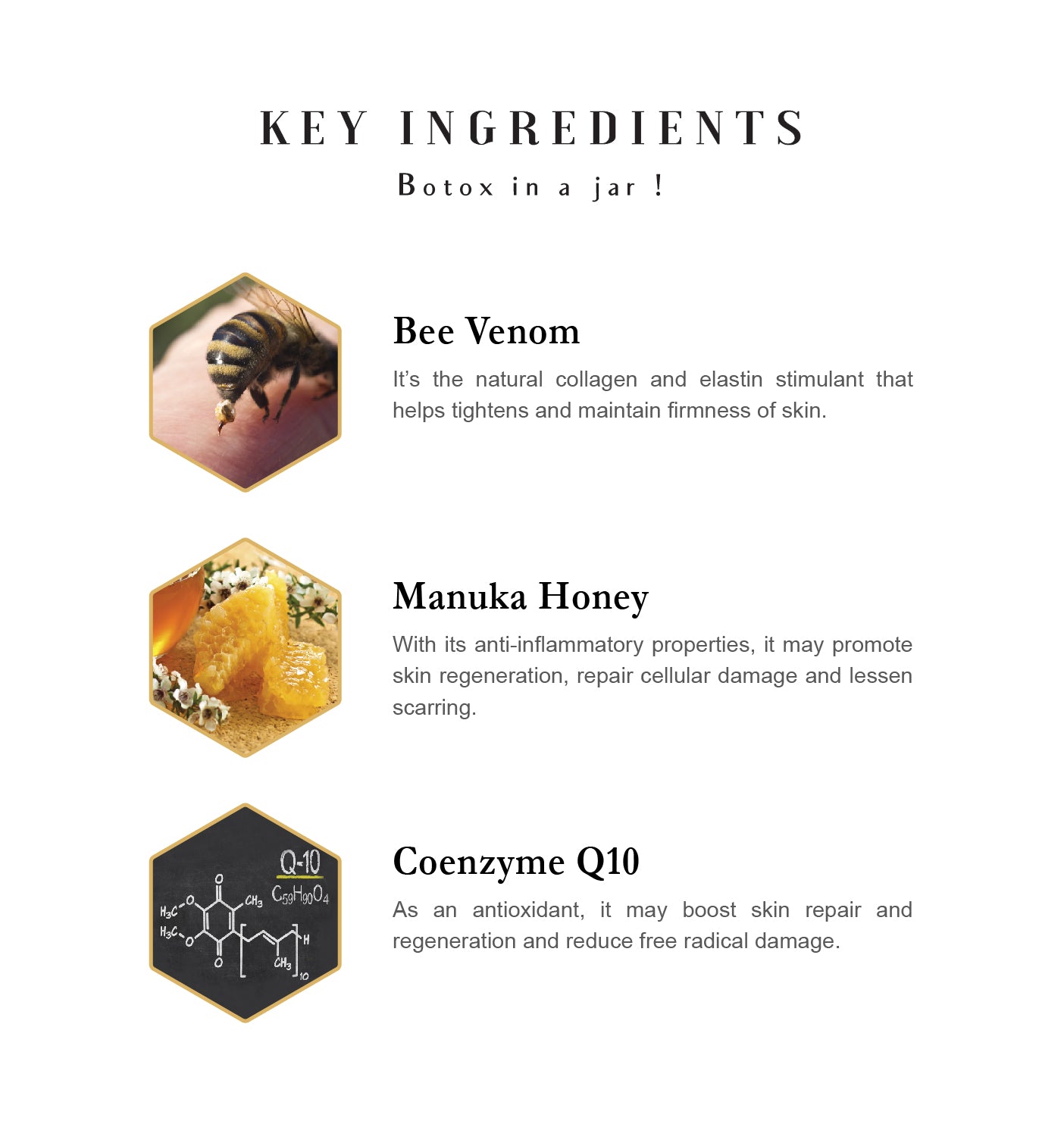 Bee Venom Mask with CoQ10 for firming and anti-aging skincare